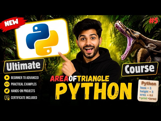 Python Program to Find Area of Triangle | Python Tutorial for Beginners- Part 3- LearnWithBlackCoder