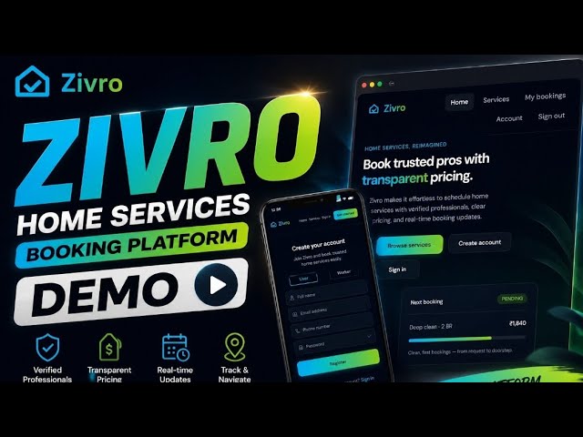 Zivro - Home services booking | Demo | java project 