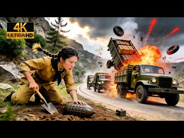 [MULTI SUB] 綁著麻花辮的美女是高級特工，在日軍的必經之路下地雷，炸翻日軍的卡車！#抗戰 #movie #復仇 #武俠 #功夫 #kungfu #經典 #抗戰劇