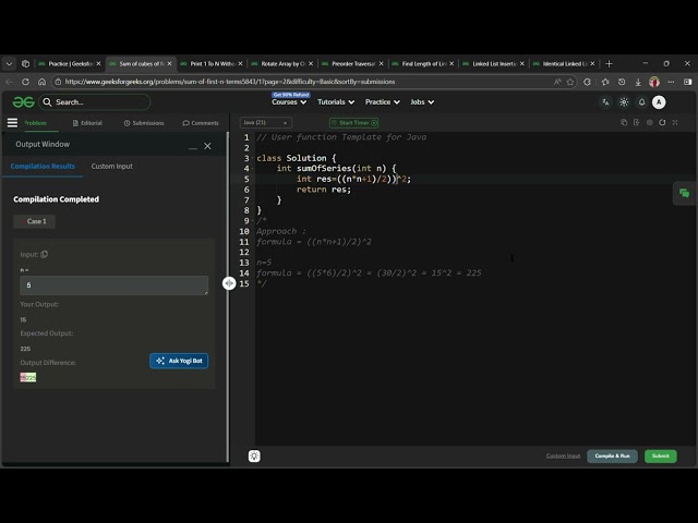 Sum of cubes of first n terms - Basic - GeeksforGeeks