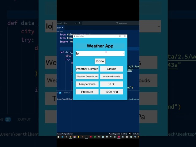 🌦️ Weather Application using Python & Tkinter #pythonprogramming