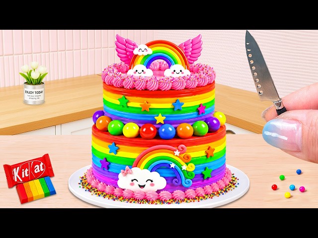 Dreamy Cloud Rainbow Cake ☁️🌈 DIY Miniature Rainbow Cake Decorating Tutorials ✨ The Cake Corner