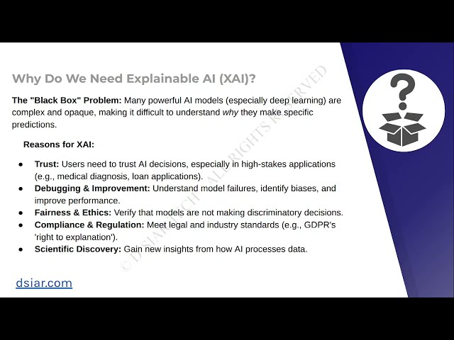 31. Artificial Intelligence – Explainable AI (XAI): SHAP, LIME | AI Course by D’SIAR TECH