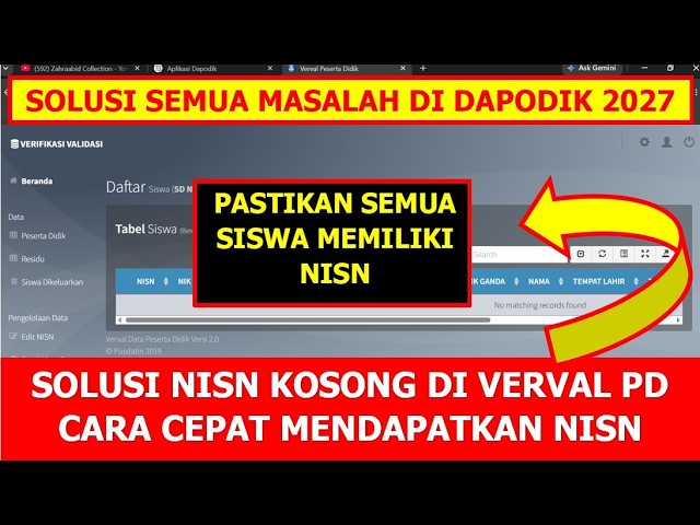 SOLUSI NISN KOSONG DI VERVAL PD 2026. CARA CEPAT MENDAPATKAN NISN PADA DAPODIK 2027