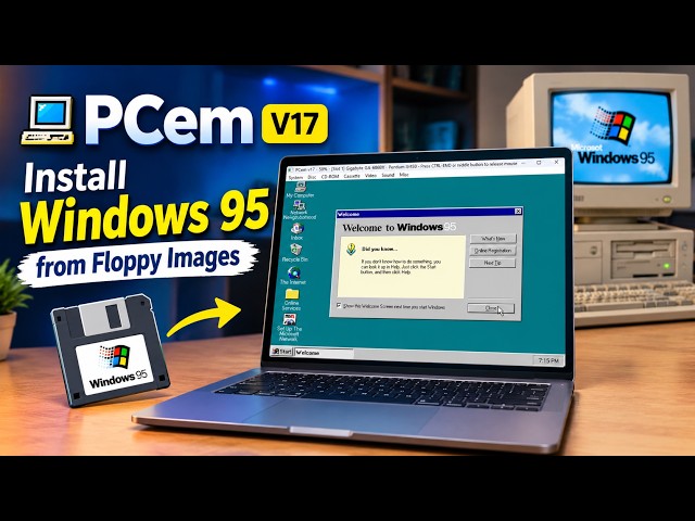 PCem V17 Windows 95 Installation from Floppy Images | Full Guide