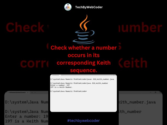 Day 10: Keith Number in Java