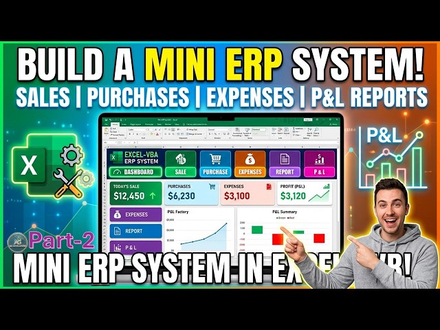 How To Build An ENTIRE Mini ERP System In Excel Part-2|Item Data Entry User Form Simpe and Easy