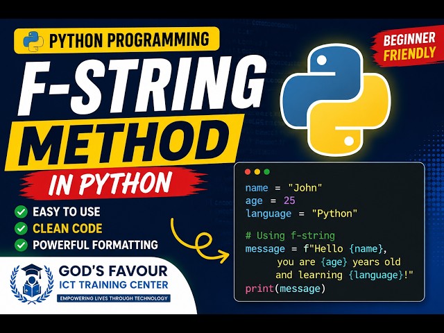 f string method  in python programming