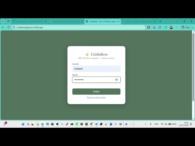 Cuida Bem Jaguaré | Plataforma de Apoio à Comunidade | Projeto de Desenvolvimento Web