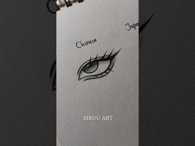 Drawing Eyes easy chinese and japan✏️ #drawing #tutorial #howtodraw #sketch #art #shorts
