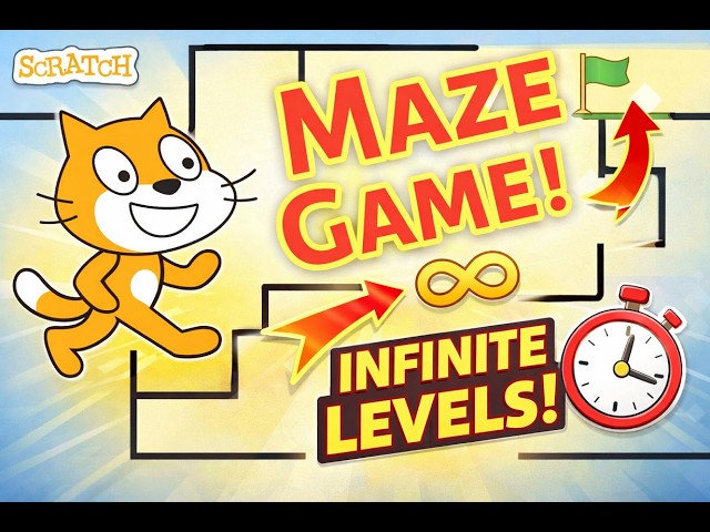 Make a Scratch Maze Game 🎮 Infinite Levels & Timer!