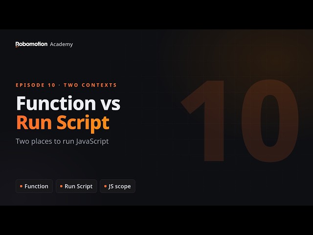 Function vs Run Script