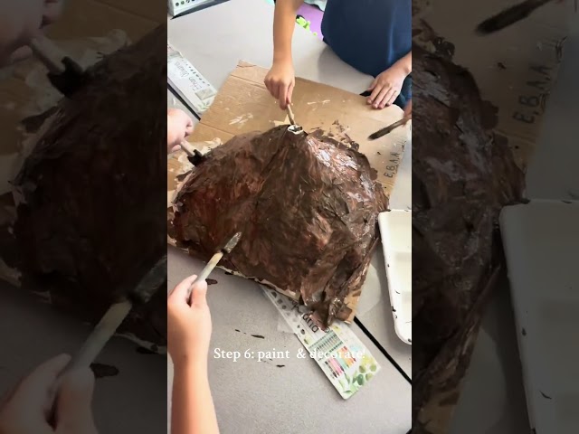 DIY paper mache volcano eruption experiment