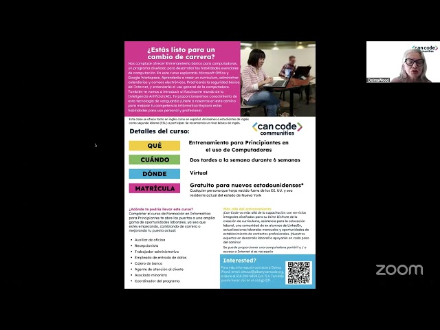 Can Code Communities X Kingston Radio: Spanish Beginner Computer Training