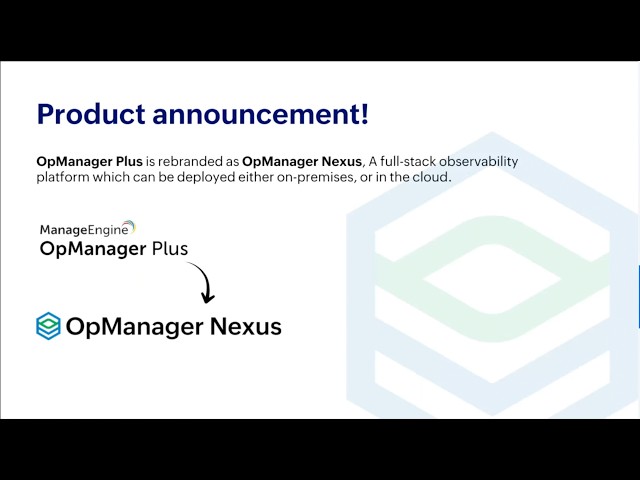 ManageEngine OpManager Nexus (formerly OpManager Plus) Free Training | Part 1