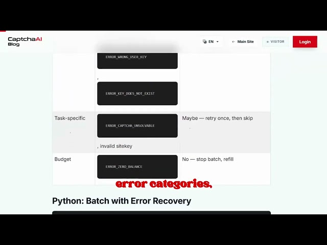 Batch CAPTCHA Error Recovery: Handle Failures Without Losing Progress