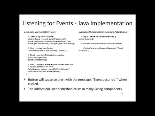Event Handling Part 2: ActionEvents