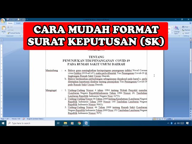 Ms. Word - FORMATTING A DECREE (SK)