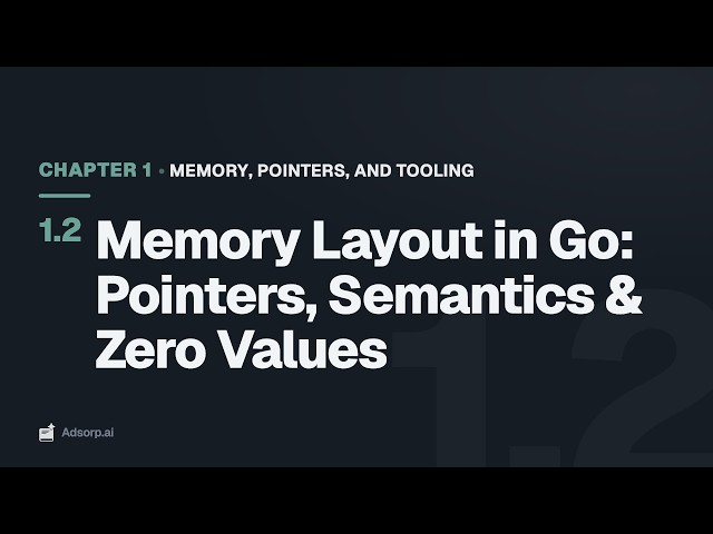 1.2 Memory Layout in Go: Pointers, Semantics & Zero Values | Memory, Pointers, and Tooling