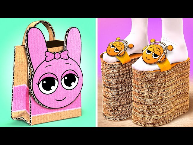 Build Your Own Sprunki Cardboard House! DIY Fun with Pinki & Oren 🪄