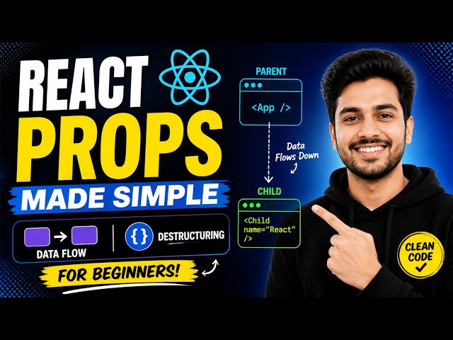 👉 React Props Made Simple ⚛️ | Data Flow & Destructuring Explained