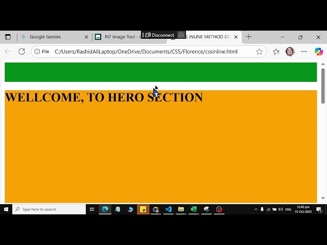 Class 02 CSS inline Method with HTML