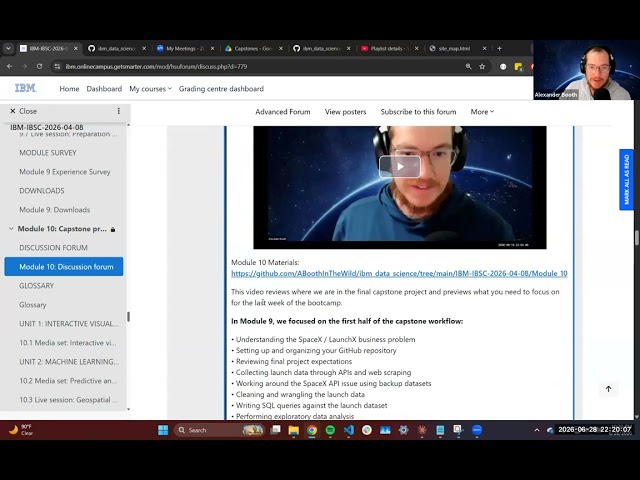 IBM IBSC 2026-04-08 | Module 10 Review | Final Capstone, Folium, Dash & Machine Learning