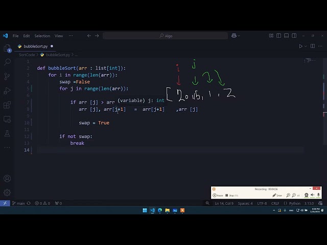 BubbleSort Explaination   Python