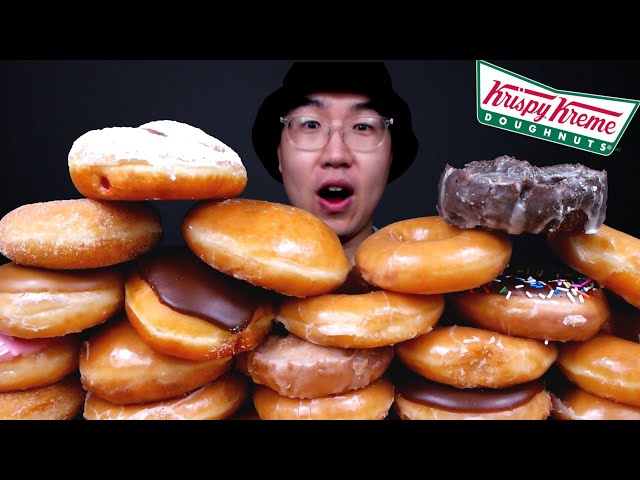 A MOUNTAIN OF KRISPY KREME DONUTS MUKBANG 먹방 ASMR