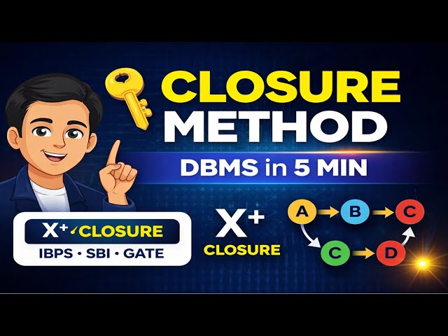 Closure Methods|DBMS|Normalisation|IBPS SO IT|SBI|Gate