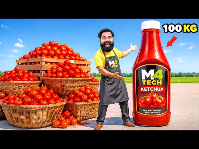 Making 100 Litre Tomato Sauce From 100kg Tomatoes | M4 Tech |