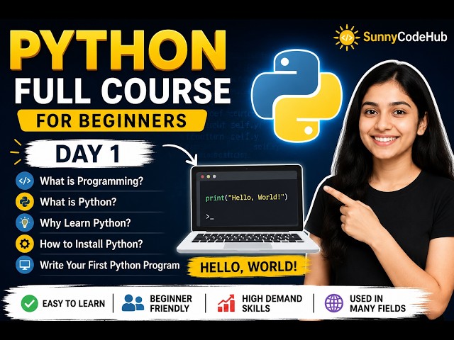 Python Full Course for Beginners | Day 1 | What is Programming? | What is Python?  | SunnyCodeHub