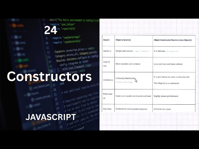 Constructors | JavaScript Constructors vs Factory Functions