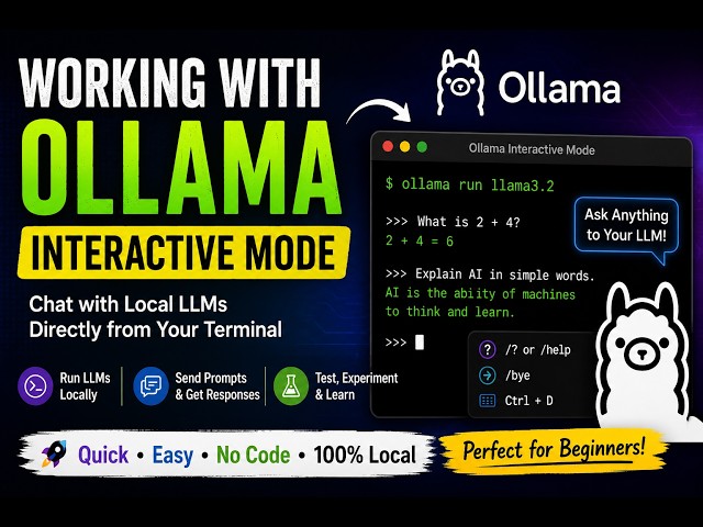 Working with Ollama Interactive Mode | Chat with Local LLMs from Your Terminal | Narendra P