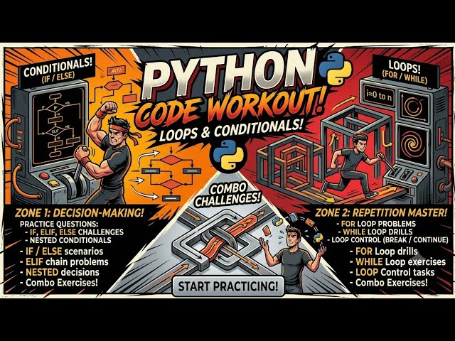 Python practice questions on loops and conditionals