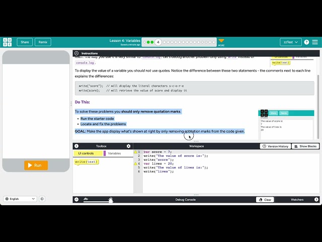 Code.org Event-Driven Programming Lesson 4 #4