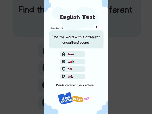 Question 11 - English test