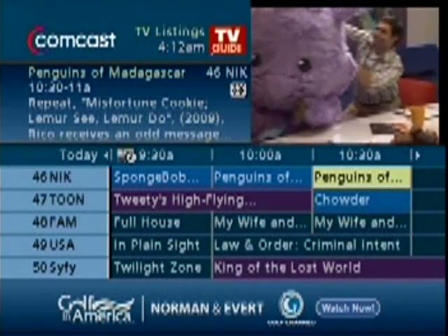 Browsing the TV guide in August 2009...