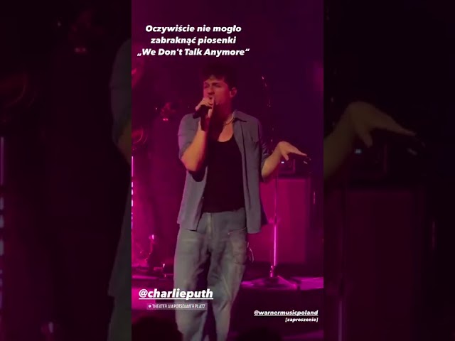Charlie Puth performing We Don't Talk Anymore in Berlin [One Night Only Tour] | December 6, 2022