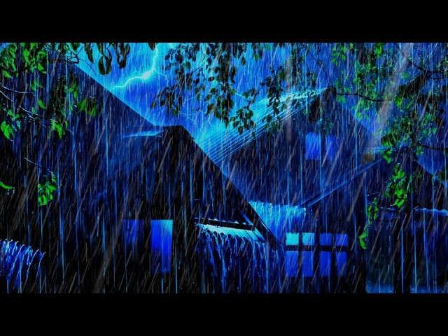 Nght’s Sleep with Real Rain Sounds | Heavy Rainstorm on Tin Roof & Mighty Thunder Sounds