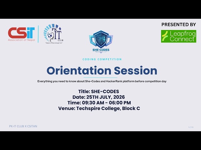 She Codes Orientation