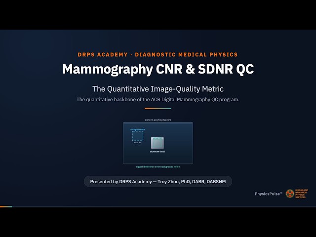 Mammography CNR & SDNR: The Physicist's QC Metric