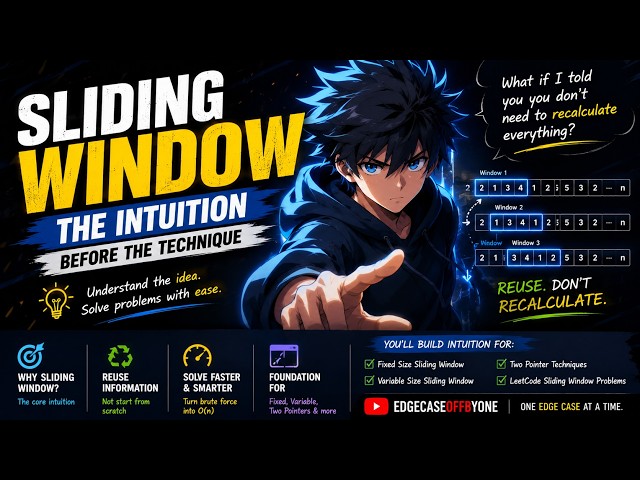 Sliding Window Explained: The DSA Pattern That Turns O(n²) Into O(n) | Sliding Window Part 1
