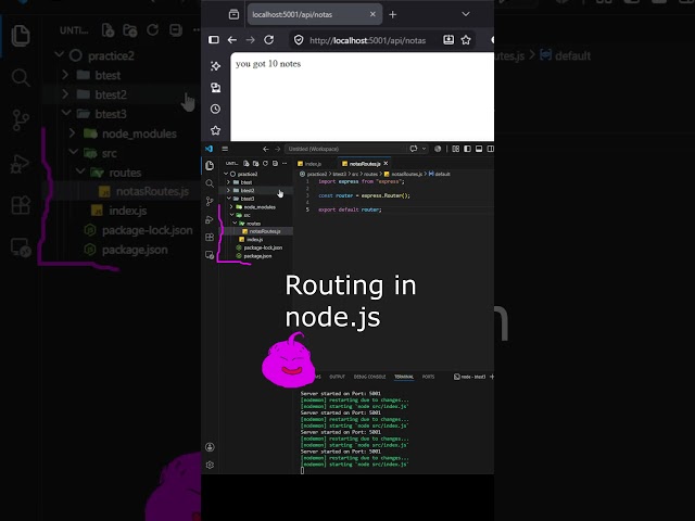 routing en node.js #code #backend  #tutorial #nodejs