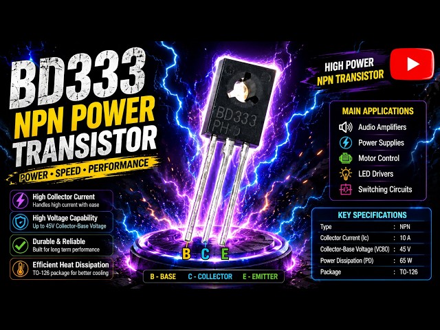 BD333 NPN Transistor Complete Details and Working Principle Explained | BD333 Transistor