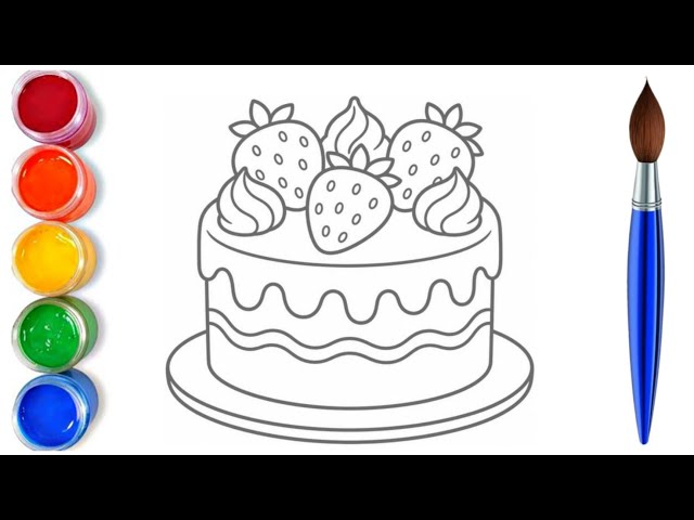 How to draw cute cake | easy drawing step by step 