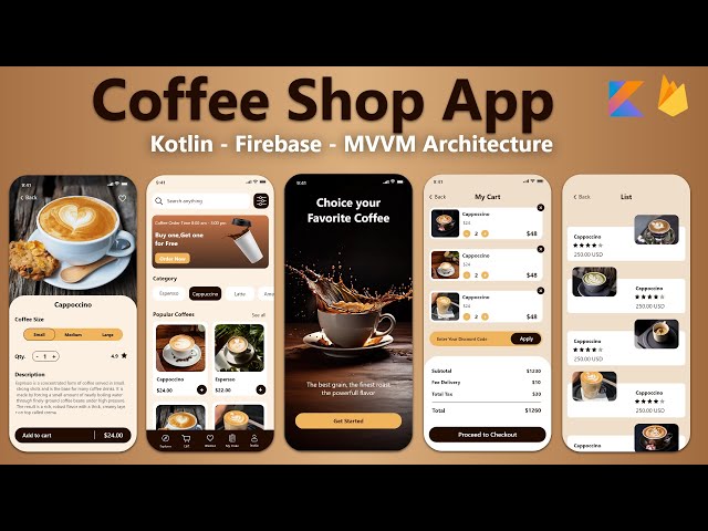 Build a Coffee Shop app with Kotlin & Firebase in Android Studio Project