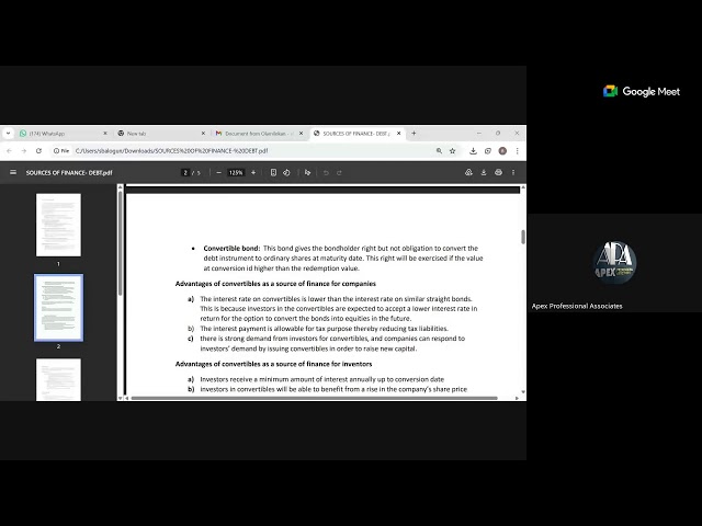 SOURCES OF FINANCE- DEBT