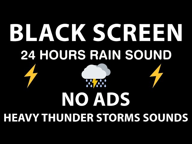 🔴 Heavy Rain and Thunder Sounds for Sleeping - Black Screen | Perfect Thunderstorm for Rest, Live