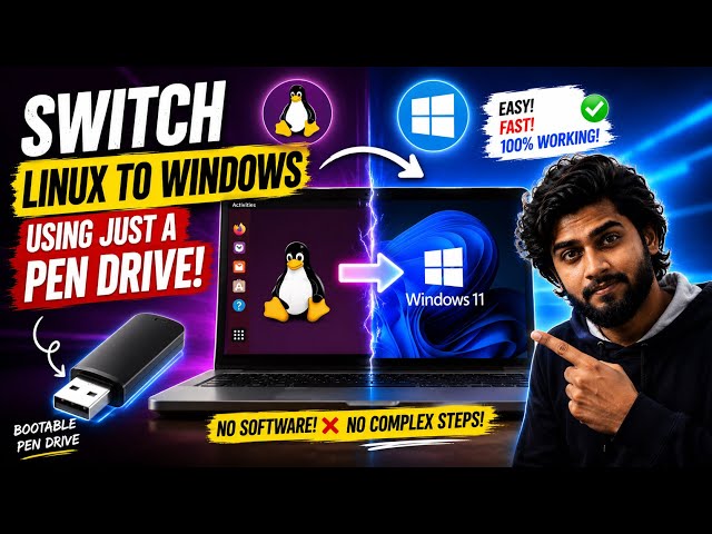 Switch from Linux to Windows Using Just a USB Drive! 🔥